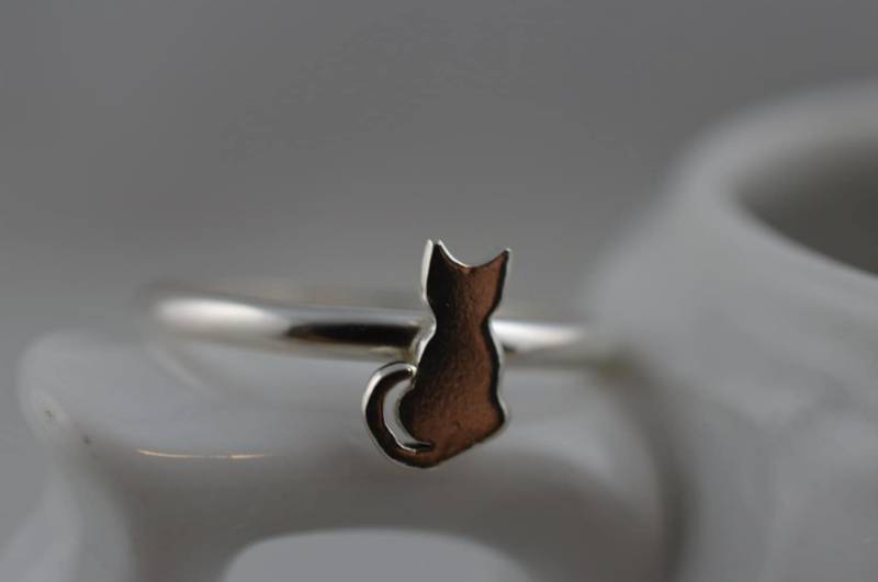 sterling Silber Katze Ring von ArbotiqueDesigns