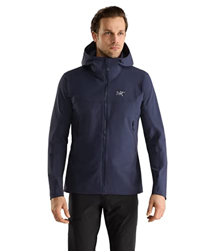 Arc'teryx Gamma Hoody Herren | Leichter luftdurchlässiger Softshell-Klettern Kapuzenpullover mit Stretch - Redesign, Schwarzer Saphir, Small von Arc'teryx