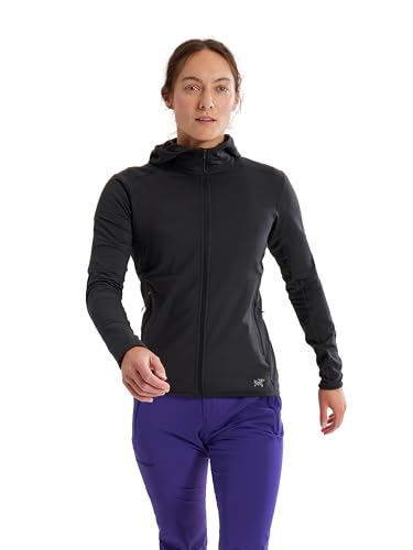 Arc'teryx Kyanite LT Hoody Damen-Kapuzenpullover, leicht, bequem, Performance-Stretch-Fleece, Schwarz, Größe M von Arc'teryx