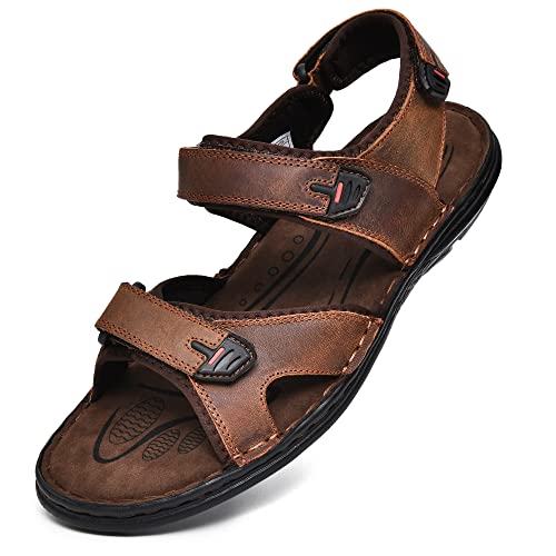 ArcBrothers Herren Sandalen Rutschfeste Wassersandalen Bequeme Sport Sandalen Open Toe Casual Strand Sandalen, Kaffee, 41 EU von ArcBrothers