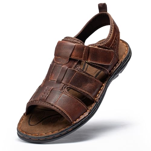 ArcBrothers Herren Sandalen Rutschfeste Wassersandalen Bequeme Sport Sandalen Open Toe Casual Strand Sandalen, Schokolade, 48 EU von ArcBrothers