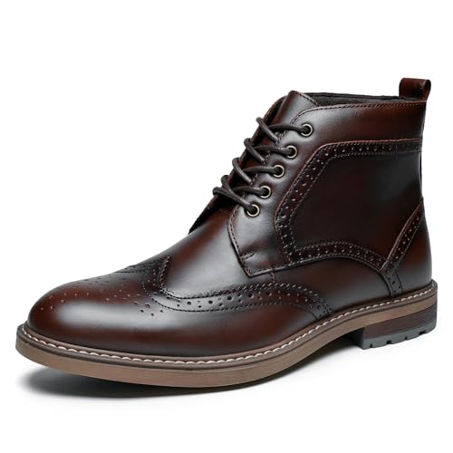 Herrenstiefel, modischer Kleiderstiefel für Herren, Oxford-Stiefeletten, schwarz, elegante Stiefel, echtes Leder, klassischer Brogue-Stil, Dunkelbraun, 47 EU Herrenstiefel, modischer Kleiderstiefel für Herren, Oxford-Stiefeletten, schwarz, elegante Stiefel, echtes Leder, klassischer Brogue-Stil, Dunkelbraun, 47 EU von ArcBrothers