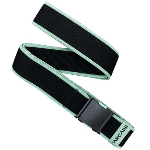 Arcade Belts A2 Unisex Adventure Belt: Heavy Duty Stretch, Metallfreie Schnalle, Atlas - Schwarz/Minze, Standard (Up to 40"); 1.5" Wide von Arcade
