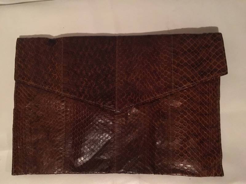 Braune Und Grüne Schlangenhaut Clutch | Es Braune Und Grüne Schlangenhaut Clutch | Es von ArchAccessories