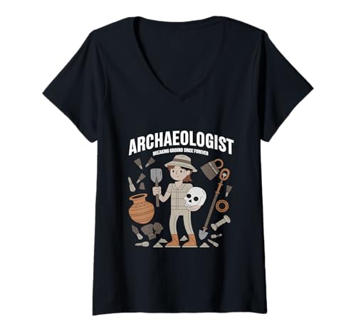 Damen Geschichte Lustiger Archäologe Mom Archäologie Professor T-Shirt mit V-Ausschnitt Damen Geschichte Lustiger Archäologe Mom Archäologie Professor T-Shirt mit V-Ausschnitt von Archäologe Outfit Männer & Frauen
