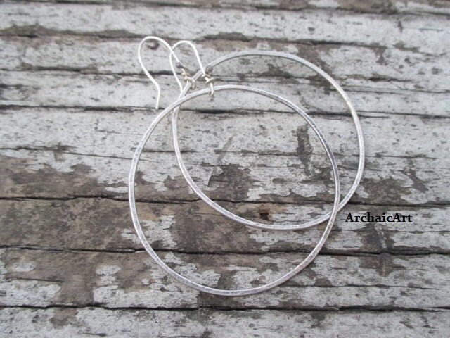 Silber Creolen Rustikale Hippiechic Boho Gypset Minimal Retro-stil Silber Creolen Rustikale Hippiechic Boho Gypset Minimal Retro-stil von ArchaicArt