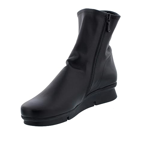 Arche Padaro Ankle Boots, Vachette fugado (Glattleder), Noir - schwarz, Reißverschluss, Größe 42 EU von Arche