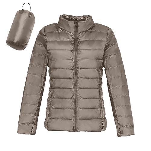 Archedeer Kurze Steppjacke Damen Leichte Übergangsjacke Reißverschluss Stepp Dünne Jacke Frühling Bomberjacke Skijacke Damen College Jacke Female Winterjacke Warme Coat mit Kapuze von Archedeer