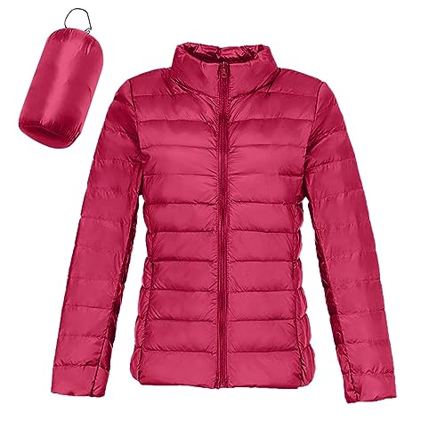 Archedeer Kurze Steppjacke Damen Leichte Übergangsjacke Reißverschluss Stepp Dünne Jacke Frühling Bomberjacke Skijacke Damen College Jacke Female Winterjacke Warme Coat mit Kapuze von Archedeer