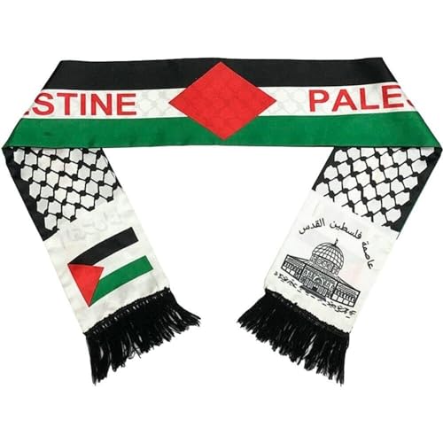 Palästina Flagge Schal Doppelseitiger arabischer Seite Schal Jerusalem - Freies Palästina, Rettet Gaza Araber Satinschalschal Für Männer und Frauen Islamisches Ramadan Geschenk (Blue, One Size) von Archedeer