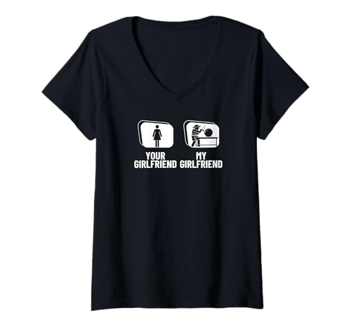 Damen Archäologie Deine Freundin Meine Freundin Archäologe T-Shirt mit V-Ausschnitt von Archeologist Gifts And Costume Adult