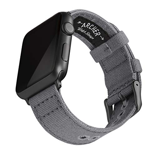 Archer Watch Straps - Canvas-Uhrenarmband für Apple Watch (Schiefergrau, Space Grau, 38/40/41mm) von Archer Watch Straps