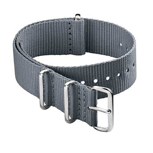 Archer Watch Straps - Klassische NATO-Nylon-Armbänder - Uhrenarmband (Grau, 20mm) von Archer Watch Straps
