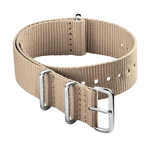 Archer Watch Straps - Klassische NATO-Nylon-Armbänder - Uhrenarmband (Khaki, 20mm) von Archer Watch Straps