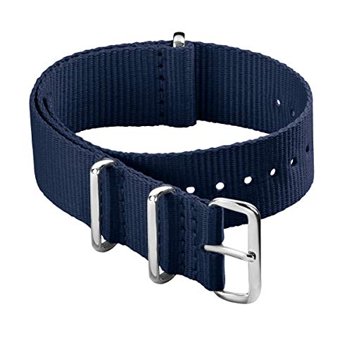 Archer Watch Straps - Klassische NATO-Nylon-Armbänder - Uhrenarmband (Marineblau, 22mm) von Archer Watch Straps