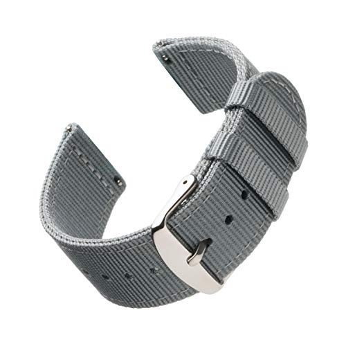 Archer Watch Straps - Premium-Uhrenarmbänder aus Nylon mit Schnellverschluss (Grau, 18mm) von Archer Watch Straps