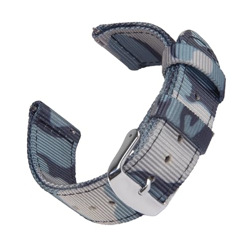 Archer Watch Straps - Premium-Uhrenarmbänder aus Nylon mit Schnellverschluss (Blau Camo, 18mm) von Archer Watch Straps