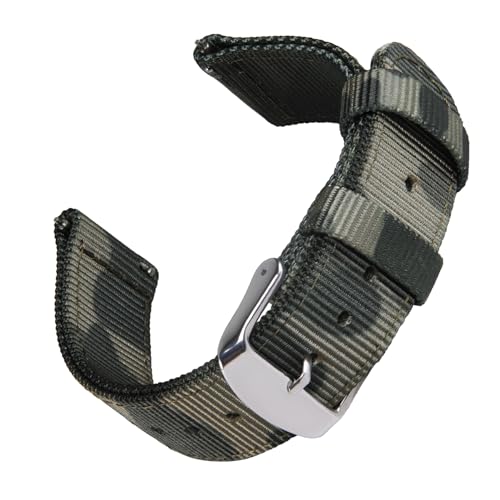 Archer Watch Straps - Premium-Uhrenarmbänder aus Nylon mit Schnellverschluss (Grün Camo, 20mm) von Archer Watch Straps