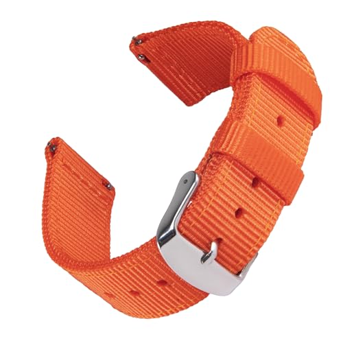 Archer Watch Straps - Premium-Uhrenarmbänder aus Nylon mit Schnellverschluss (Orange, 20mm) von Archer Watch Straps