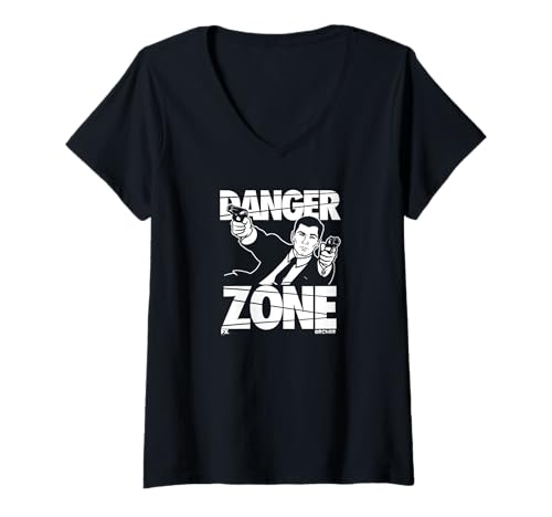 Damen Archer Danger Zone Sterling Archer Spy Cartoon T-Shirt mit V-Ausschnitt Damen Archer Danger Zone Sterling Archer Spy Cartoon T-Shirt mit V-Ausschnitt von Archer