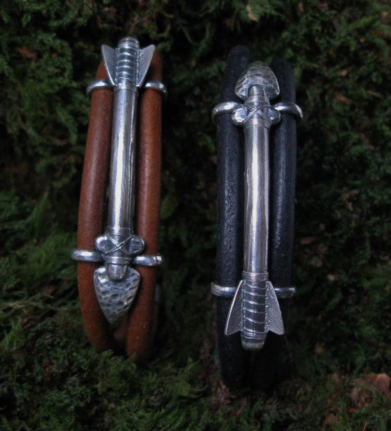 Pfeilarmband Aus 925Er Silber Lederarmband, Armschmuck Für Bogenschützen von ArchersJewellery