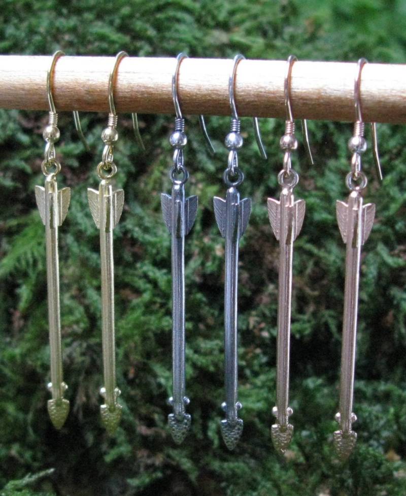 Sterling Silber Pfeil Ohrringe Primitiver Stil Bogenschießen Schmuck von ArchersJewellery