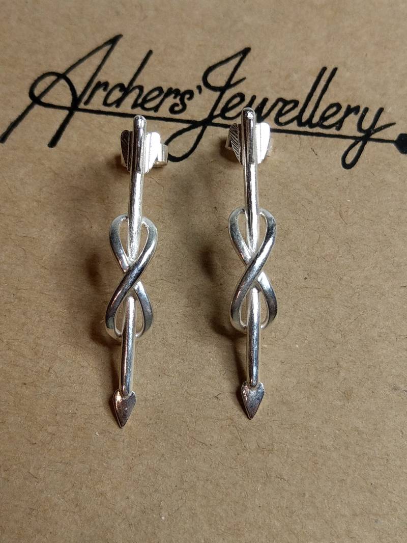 sterling Silber Infinity Pfeil Ohrringe Handgemachter Schmuck von ArchersJewellery