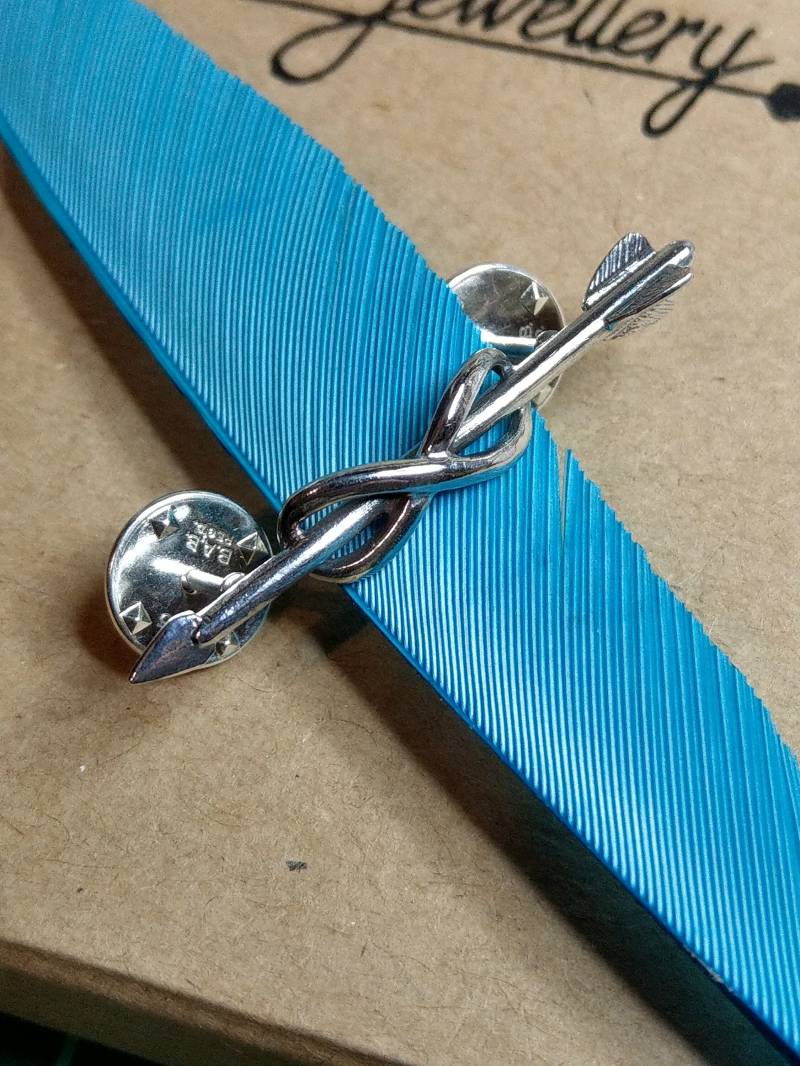 sterling Silber Infinity Pfeil Pin Handgemachter Schmuck von ArchersJewellery