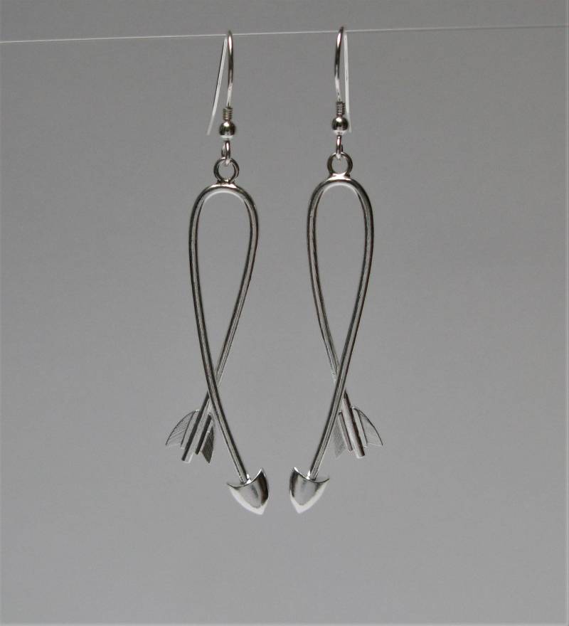 sterling Silber Langer Pfeil Hängeohrringe Bogenschießen Schmuck von ArchersJewellery