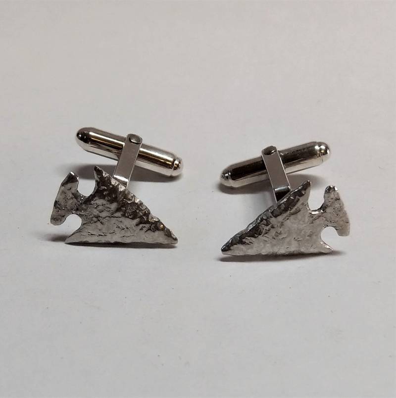 sterling Silber Pfeilspitze Manschettenknöpfe Primitiver Bogenschiess Schmuck von ArchersJewellery