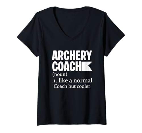 Damen Bogenschießen Coach Substantiv wie normaler Kühler T-Shirt mit V-Ausschnitt Damen Bogenschießen Coach Substantiv wie normaler Kühler T-Shirt mit V-Ausschnitt von Archery Enthusiast Coach Humor