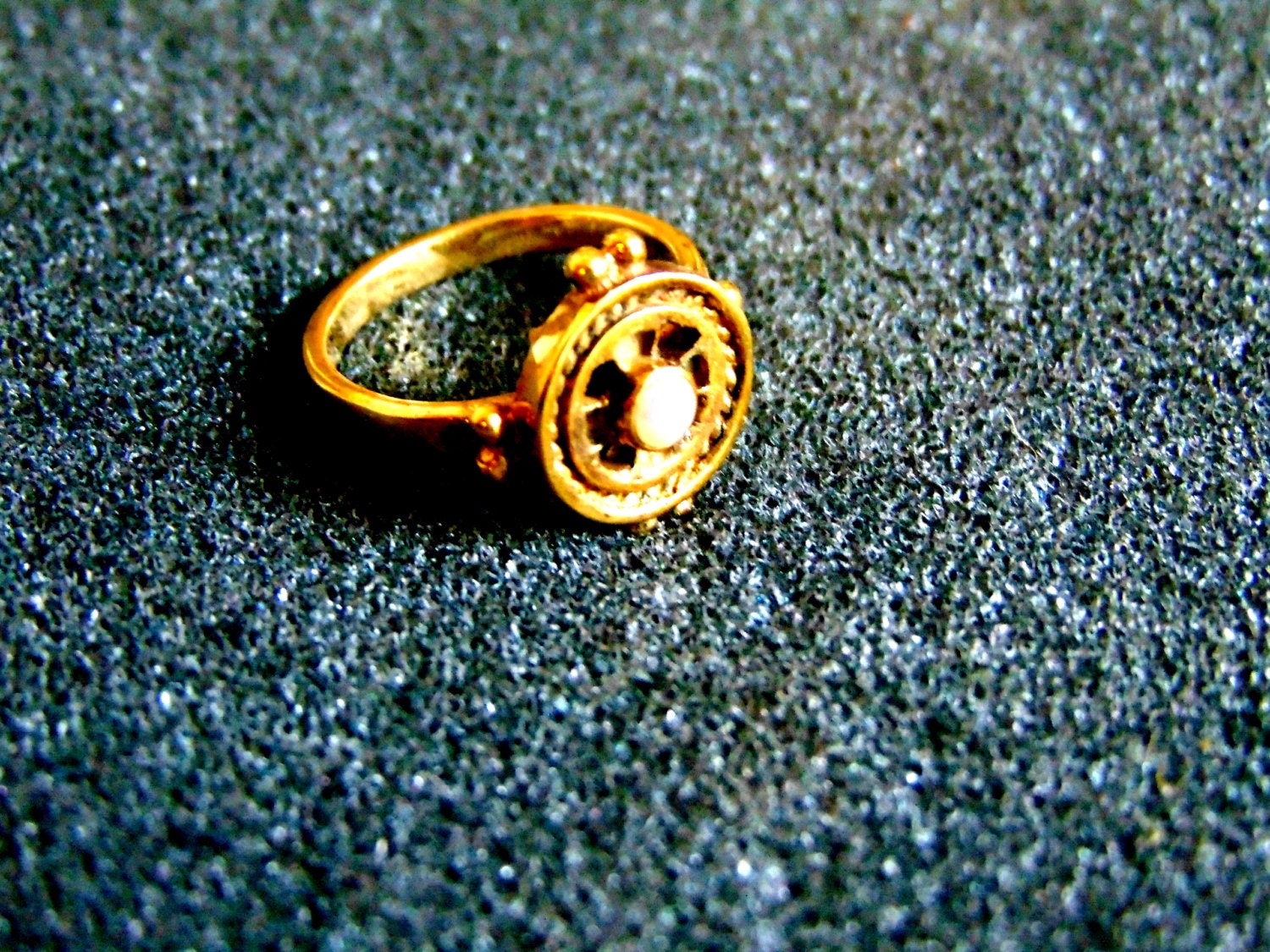 Schöner 18K Massiv Gold Und Perle Ring-Gelbgold Vintage Ring-statement Goldring Für Frauen-Weiße Goldring-Handwerker Schmuck Schöner 18K Massiv Gold Und Perle Ring-Gelbgold Vintage Ring-statement Goldring Für Frauen-Weiße Goldring-Handwerker Schmuck von ArchipelagosBreeze