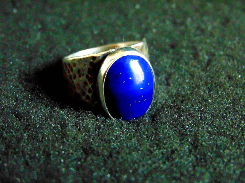 Sterling Silber Lapis Lazuli Ring Handwerker Edelstein Statement Schmuck von ArchipelagosBreeze