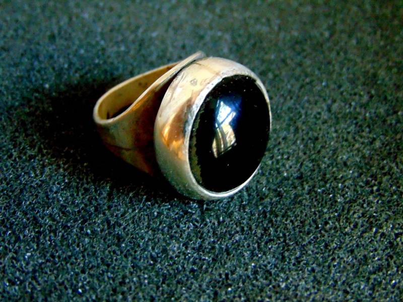 Sterling Silber Onyx Statement Ring - Verstellbar Handwerker Schmuck von ArchipelagosBreeze