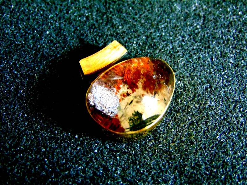 sterling Silber & 18K Gold Dendrit Quarz Anhänger - Handwerker Schmuck von ArchipelagosBreeze