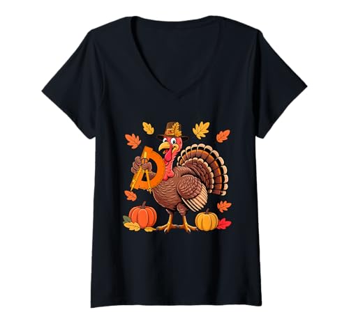 Damen Architekt Job Thanksgiving Türkei Herbst Blätter Kürbisse T-Shirt mit V-Ausschnitt Damen Architekt Job Thanksgiving Türkei Herbst Blätter Kürbisse T-Shirt mit V-Ausschnitt von Architect Thanksgiving Costume