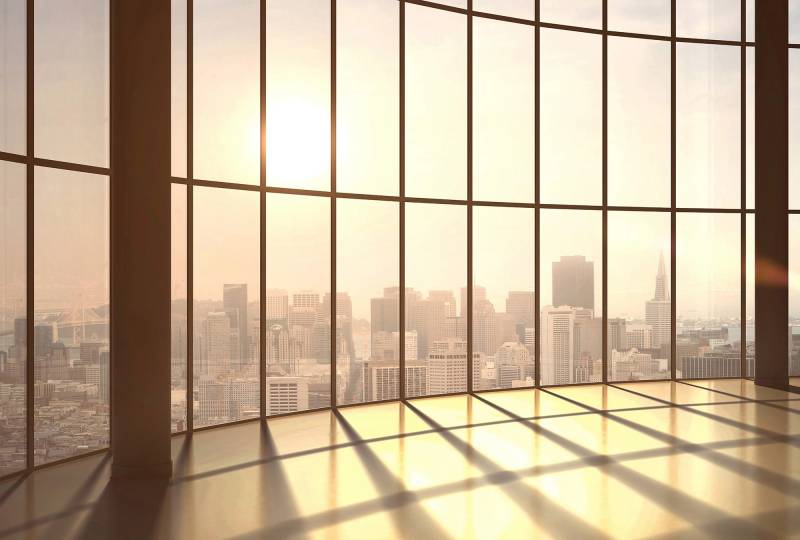 Architects Paper Fototapete "Loft View Sunset" Vlies, Wand, Schräge von Architects Paper