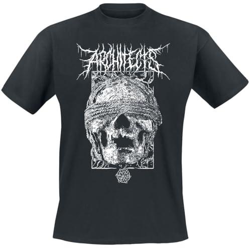 Architects Blindfolded Skull Männer T-Shirt schwarz L 100% Baumwolle Band-Merch, Bands von Architects