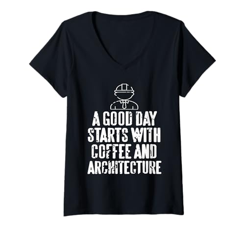 Damen A Good Day Starts with Coffee & Architecture Lustiges Geschenk T-Shirt mit V-Ausschnitt Damen A Good Day Starts with Coffee & Architecture Lustiges Geschenk T-Shirt mit V-Ausschnitt von Architecture Designs Shirt Merch & Co.