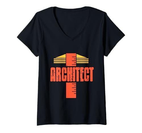 Damen Architect, Cooles Retro-Vintage-Architektur-Design, Geschenk T-Shirt mit V-Ausschnitt Damen Architect, Cooles Retro-Vintage-Architektur-Design, Geschenk T-Shirt mit V-Ausschnitt von Architecture Designs Shirt Merch & Co.