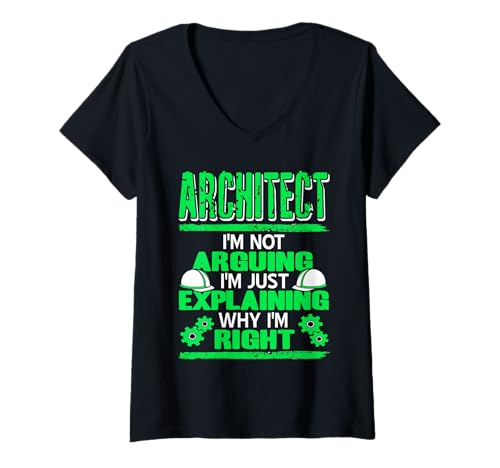 Damen Architect I'm Not Arguing I'm Just Explaining lustiges Geschenk T-Shirt mit V-Ausschnitt Damen Architect I'm Not Arguing I'm Just Explaining lustiges Geschenk T-Shirt mit V-Ausschnitt von Architecture Designs Shirt Merch & Co.