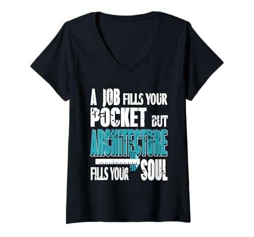 Damen Architecture Fills Your Soul Retro lustiges Architektengeschenk T-Shirt mit V-Ausschnitt von Architecture Designs Shirt Merch & Co.