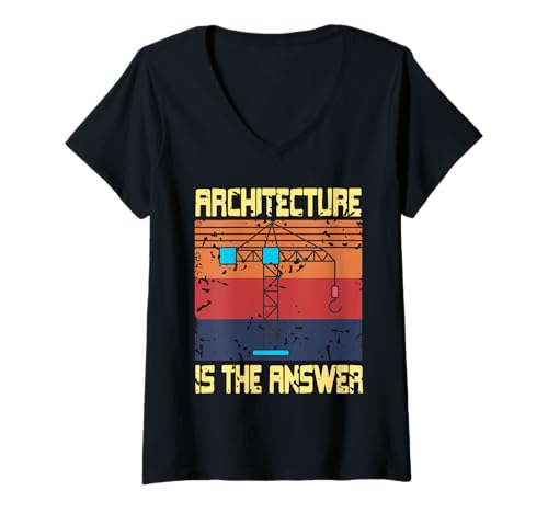 Damen Architecture is The Answer Retro Lustiges Architektengeschenk T-Shirt mit V-Ausschnitt Damen Architecture is The Answer Retro Lustiges Architektengeschenk T-Shirt mit V-Ausschnitt von Architecture Designs Shirt Merch & Co.