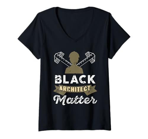 Damen Black Architect Matter Retro Vintage Architektur Geschenk T-Shirt mit V-Ausschnitt Damen Black Architect Matter Retro Vintage Architektur Geschenk T-Shirt mit V-Ausschnitt von Architecture Designs Shirt Merch & Co.