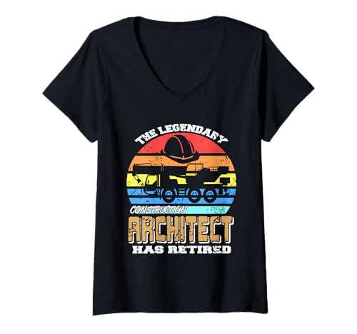 Damen Der legendäre Bauarchitekt ist Heute in den Ruhestand gegangen T-Shirt mit V-Ausschnitt Damen Der legendäre Bauarchitekt ist Heute in den Ruhestand gegangen T-Shirt mit V-Ausschnitt von Architecture Designs Shirt Merch & Co.