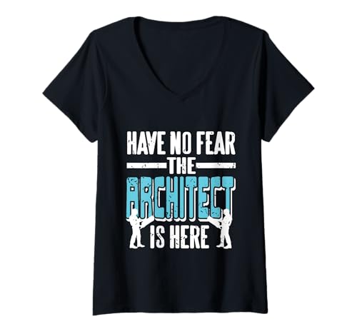 Damen Have No Fear The Architect is Here Retro Lustiges Geschenk T-Shirt mit V-Ausschnitt Damen Have No Fear The Architect is Here Retro Lustiges Geschenk T-Shirt mit V-Ausschnitt von Architecture Designs Shirt Merch & Co.
