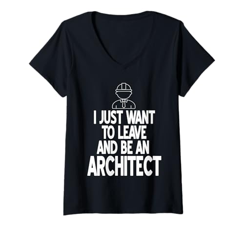 Damen I Just Want to Leave & Be An Architect Retro Lustiges Geschenk T-Shirt mit V-Ausschnitt Damen I Just Want to Leave & Be An Architect Retro Lustiges Geschenk T-Shirt mit V-Ausschnitt von Architecture Designs Shirt Merch & Co.