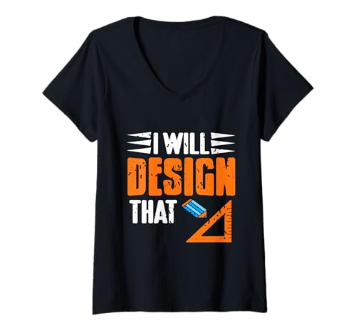Damen I Will Design That Retro Lustige Architektur-Designs Geschenk T-Shirt mit V-Ausschnitt Damen I Will Design That Retro Lustige Architektur-Designs Geschenk T-Shirt mit V-Ausschnitt von Architecture Designs Shirt Merch & Co.