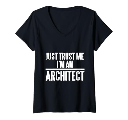 Damen Just Trust Me I'm An Architect Retro Lustiges Geschenk T-Shirt mit V-Ausschnitt Damen Just Trust Me I'm An Architect Retro Lustiges Geschenk T-Shirt mit V-Ausschnitt von Architecture Designs Shirt Merch & Co.