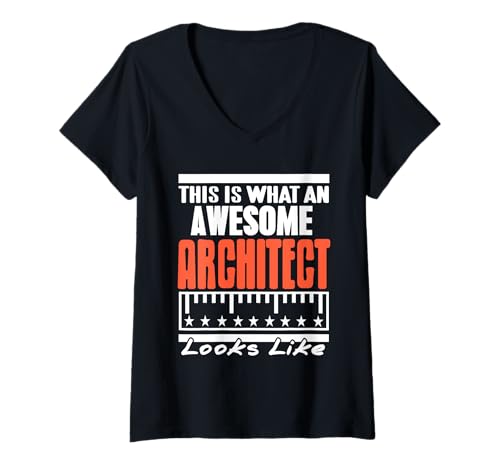 Damen Lustiges Geschenk mit Aufschrift "This Is What An Awesome ArchITECT Looks Like" T-Shirt mit V-Ausschnitt Damen Lustiges Geschenk mit Aufschrift "This Is What An Awesome ArchITECT Looks Like" T-Shirt mit V-Ausschnitt von Architecture Designs Shirt Merch & Co.